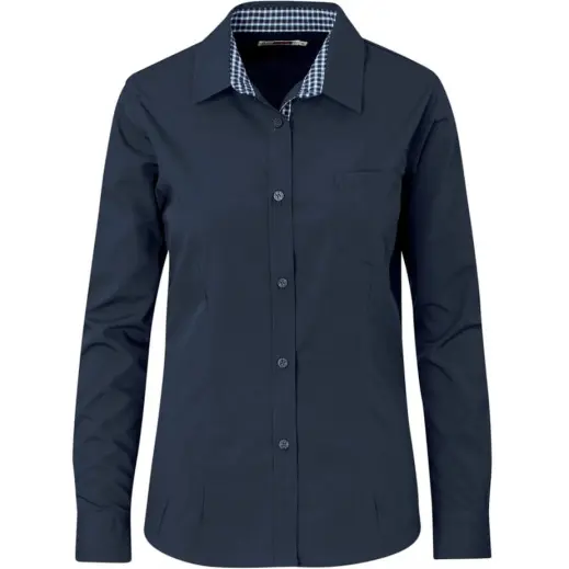 Ladies Long Sleeve Warrington Shirt Navy
